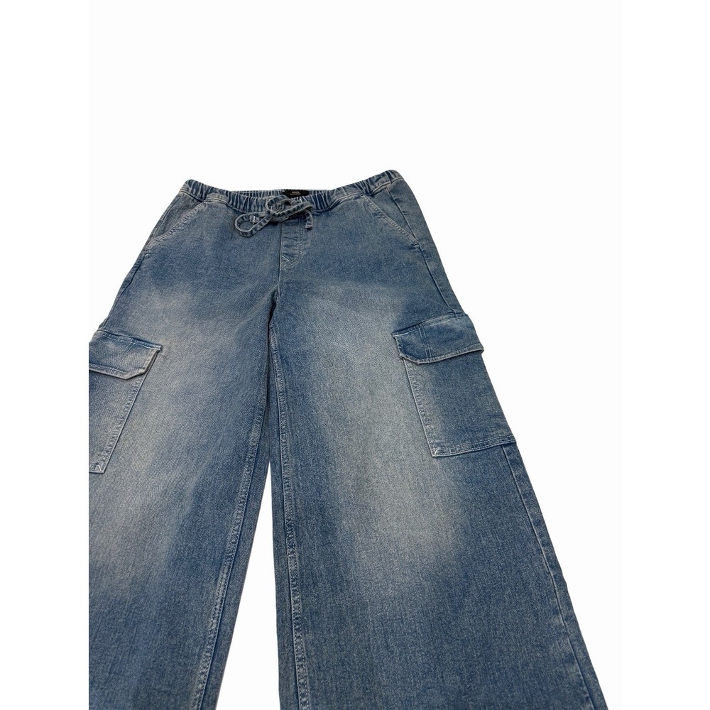 True Religion Women's Jessie Super Baggy Cargo Denim Pants Size 30x30 NWT